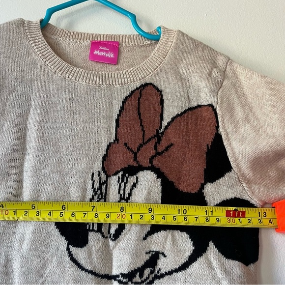 Disney Junior Minnie Mouse Sweater Girls 4T Beige Knit Pullover Long Sleeve Top - Picture 6 of 7